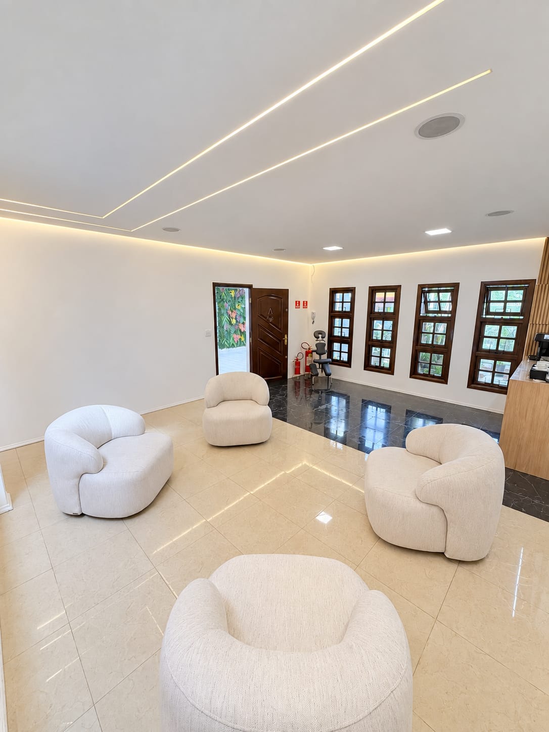 Lounge de espera do Serenari Spa